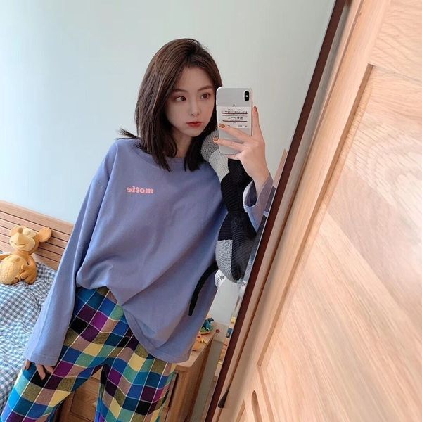 women's sleepwear pajama sets women chic plaid simple casual soft long sleeve spring fall lady daily ulzzang female homewear pjs coji, Black;red
women's sleepwear pajama sets women chic plaid simple casual soft long sleeve spring fall lady daily ulzzang female homewear pjs coji, Black;red
