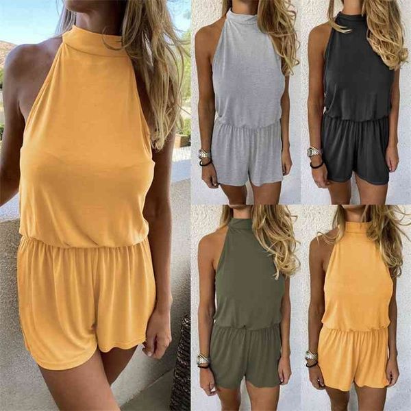 women's halter neck strapless split open back short jumpsuit female off shoulder solid color sleeveless rompers femme 210520, Black;white
women's halter neck strapless split open back short jumpsuit female off shoulder solid color sleeveless rompers femme 210520, Black;white