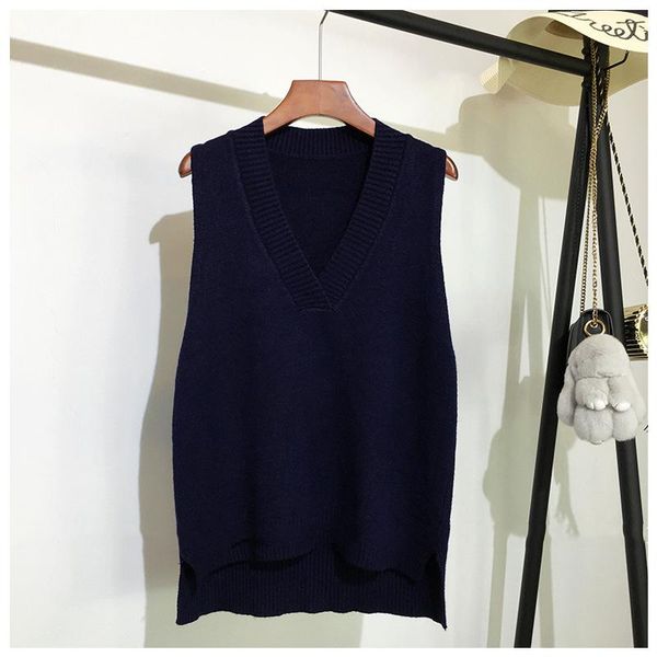 women's sweaters v-neck knitted vest sweater autumn and winter korean loose wild sleeveless, White;black
women's sweaters v-neck knitted vest sweater autumn and winter korean loose wild sleeveless, White;black