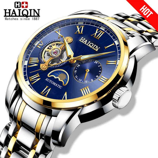 haiqin mechanical watches mens automatic wrist for brand luxury men tourbillon relojes hombre 2020, Silver
haiqin mechanical watches mens automatic wrist for brand luxury men tourbillon relojes hombre 2020, Silver