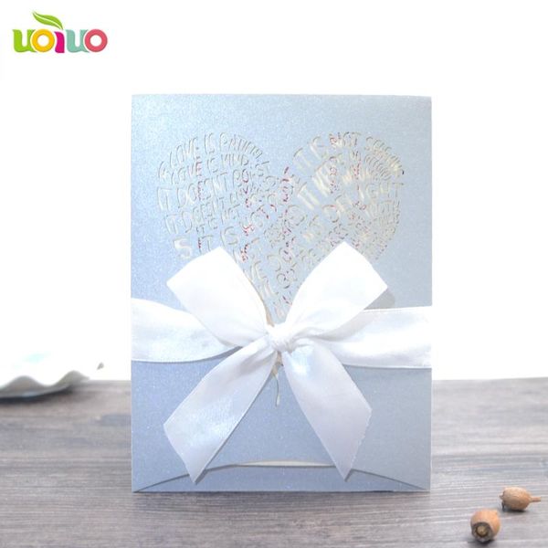 greeting cards diy customzied inc50 fold laser cut heart flower silver wedding invitations card ,tied white bow,print insert,envelope
greeting cards diy customzied inc50 fold laser cut heart flower silver wedding invitations card ,tied white bow,print insert,envelope