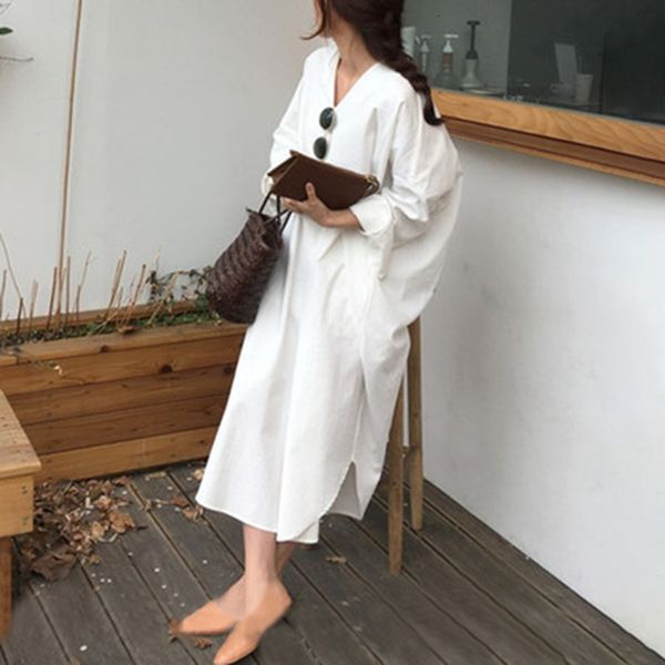 women's blouses & shirts spring sundress kaftan solid dress cotton linen dresses vonda 2021 casual long sleeve female split asymme, White
women's blouses & shirts spring sundress kaftan solid dress cotton linen dresses vonda 2021 casual long sleeve female split asymme, White