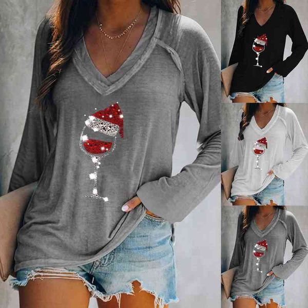 christmas women v- neck pullover fashion casual print long sleeve t-shirt autumn lady clothing merry christmas pull femme, White;black
christmas women v- neck pullover fashion casual print long sleeve t-shirt autumn lady clothing merry christmas pull femme, White;black