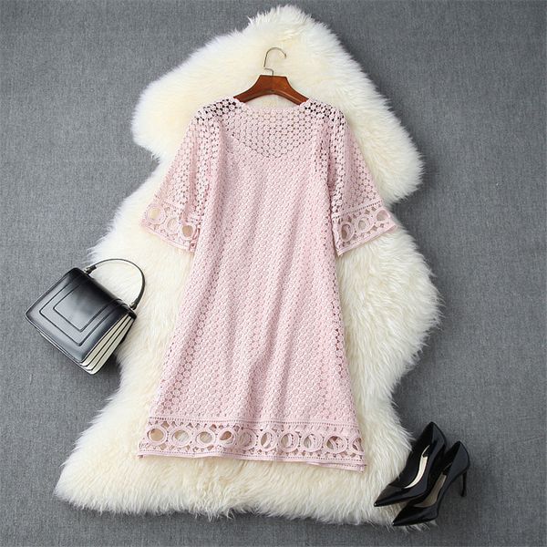 dress fashion hollow female designer summer dressed in lace half sleeves elegant lady loose party girls dresses, Black;gray
dress fashion hollow female designer summer dressed in lace half sleeves elegant lady loose party girls dresses, Black;gray