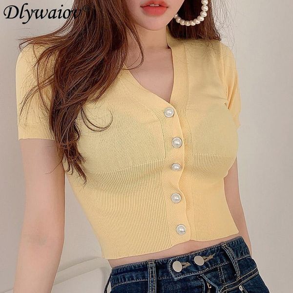 women's knits & tees crop knit cardigan short-sleeved t-shirt women pearl button summer clothes female 2021 knitted tshirt casual t, White
women's knits & tees crop knit cardigan short-sleeved t-shirt women pearl button summer clothes female 2021 knitted tshirt casual t, White