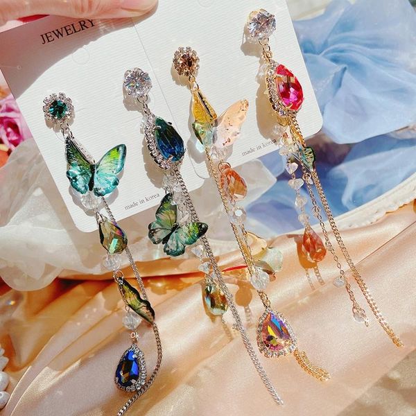 dangle & chandelier mengjiqiao fashion korean colorful butterfly long tassel drop earrings for women waterdrop crystal holiday pendientes je, Silver
dangle & chandelier mengjiqiao fashion korean colorful butterfly long tassel drop earrings for women waterdrop crystal holiday pendientes je, Silver