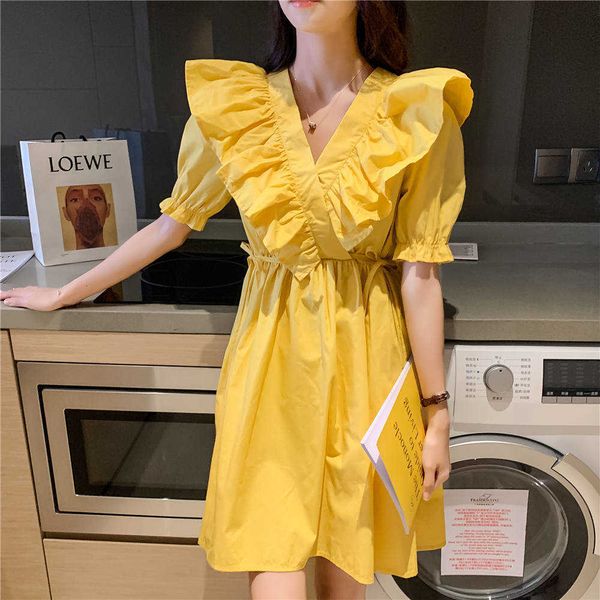 women's t-shirt korean dongdamen dress female spring and summer v-neck plied waist sweat w1ig, White
women's t-shirt korean dongdamen dress female spring and summer v-neck plied waist sweat w1ig, White