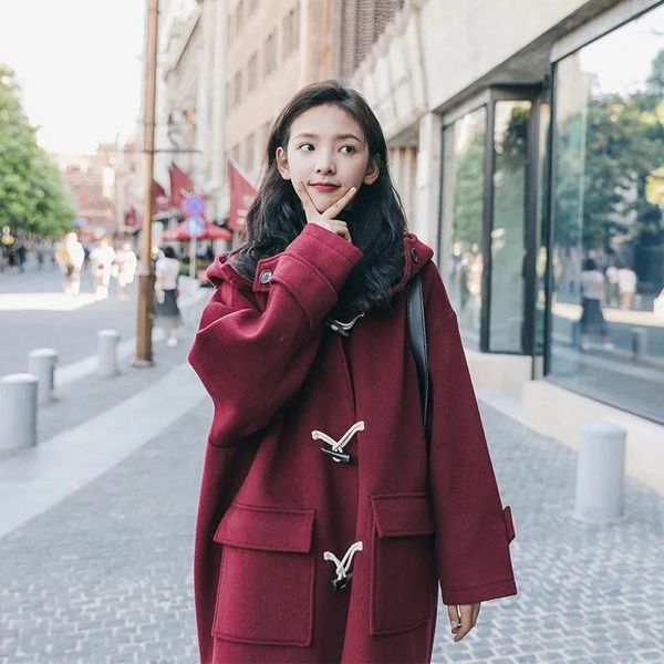 women's wool & blends women woolen coat mid-length over-knee trench fashion autumn and winter hooded fur, Black
women's wool & blends women woolen coat mid-length over-knee trench fashion autumn and winter hooded fur, Black