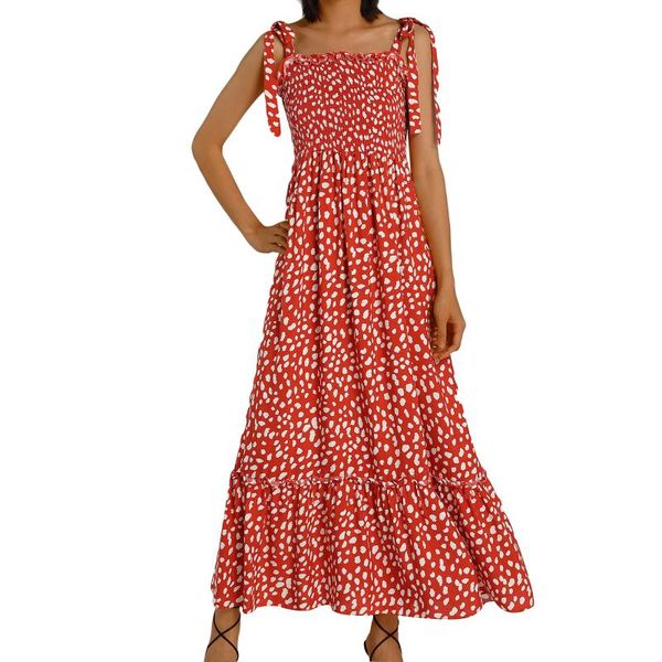 women's swimwear female long dress floral print sleeveless strappy strap sundress summer ladies sling backless beach vestido, White;black
women's swimwear female long dress floral print sleeveless strappy strap sundress summer ladies sling backless beach vestido, White;black
