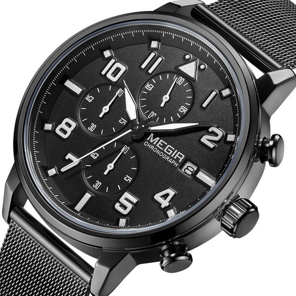 wristwatches megir official mens business black stainless steel quartz chronograph fashion casual sport relogio masculino, Slivery;brown
wristwatches megir official mens business black stainless steel quartz chronograph fashion casual sport relogio masculino, Slivery;brown