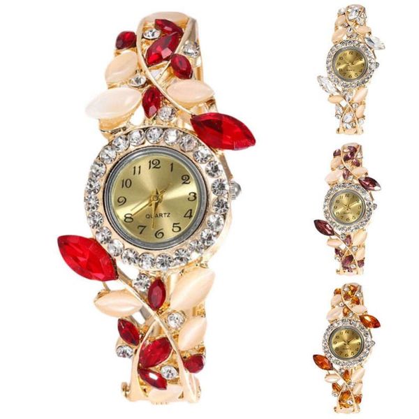 wristwatches luxury women rhinestone leaf round dial analog open bracelet quartz wrist watch, Slivery;brown
wristwatches luxury women rhinestone leaf round dial analog open bracelet quartz wrist watch, Slivery;brown