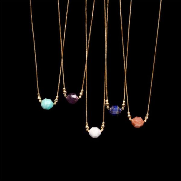 vintage multicolor semi-precious stone beads pendant necklace with gold metal bead charm women handmade jewelry for gift necklaces, Silver
vintage multicolor semi-precious stone beads pendant necklace with gold metal bead charm women handmade jewelry for gift necklaces, Silver
