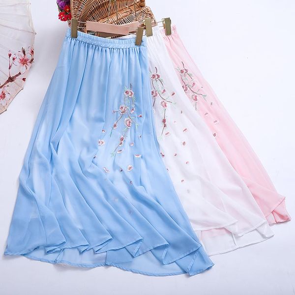 skirts tingyili vintage ethnic floral embroidery long skirt women's summer boho beach chiffon korean blue pink white a-line, Black
skirts tingyili vintage ethnic floral embroidery long skirt women's summer boho beach chiffon korean blue pink white a-line, Black