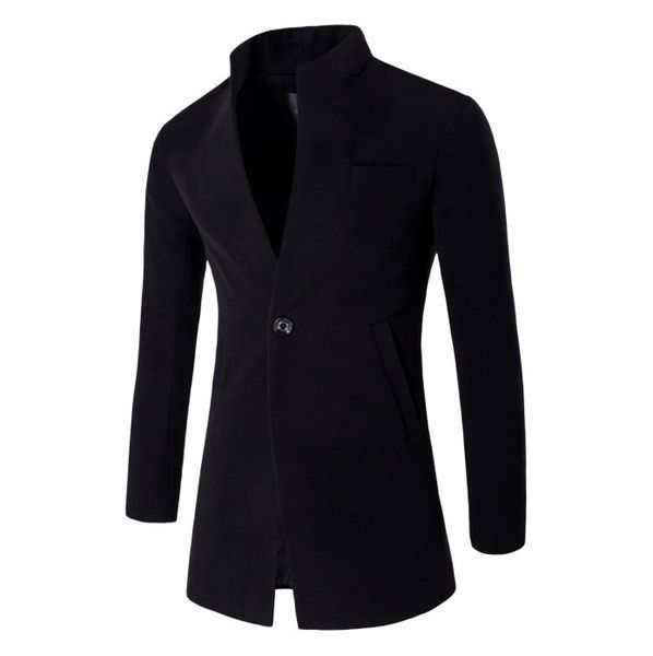 men's wool & blends male long woolen trench jacket small stand collar fashion windbreaker coat slim sleeve cardigan go85, Black
men's wool & blends male long woolen trench jacket small stand collar fashion windbreaker coat slim sleeve cardigan go85, Black