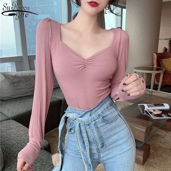 autumn v-neck long sleeve female slim inner jacket bottoming shirt vintage pink women's and blouse 12564 210427, White
autumn v-neck long sleeve female slim inner jacket bottoming shirt vintage pink women's and blouse 12564 210427, White