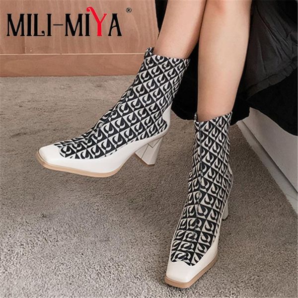 boots mili-miya 2021 fashion young lady autumn winter patchwork ankle delicate square toe thick high heels dress prom shoes, Black
boots mili-miya 2021 fashion young lady autumn winter patchwork ankle delicate square toe thick high heels dress prom shoes, Black