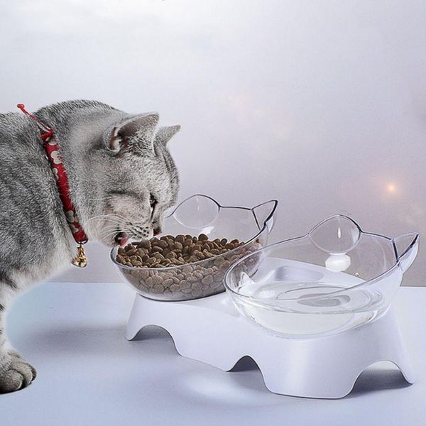 transparent cat double bowls cute ears shaped pet dog bowl spine protect 15 degree oblique dish water feeder c42 & feeders
transparent cat double bowls cute ears shaped pet dog bowl spine protect 15 degree oblique dish water feeder c42 & feeders