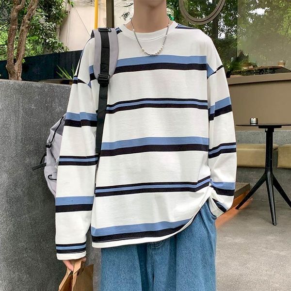 men's t-shirts fonekie 2021 autumn striped long-sleeved t-shirt round neck pullover ins super wild trend loose sweatshirts men, White;black
men's t-shirts fonekie 2021 autumn striped long-sleeved t-shirt round neck pullover ins super wild trend loose sweatshirts men, White;black