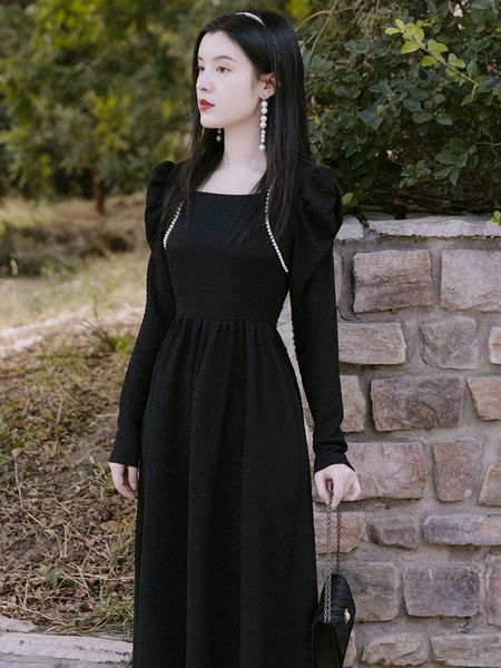 casual dresses 2021 fashion women's clothing solid vintage dress for women, Black;gray
casual dresses 2021 fashion women's clothing solid vintage dress for women, Black;gray