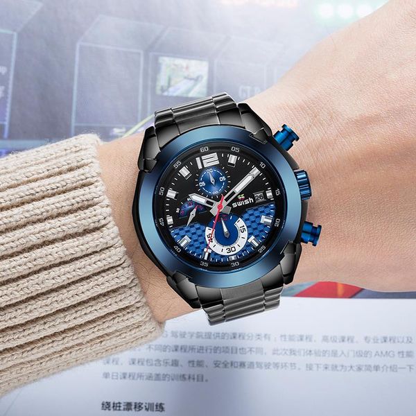 wristwatches swish watch casual waterproof military watches men stainless steel sport chronograph quartz clock montre homme 202, Slivery;brown
wristwatches swish watch casual waterproof military watches men stainless steel sport chronograph quartz clock montre homme 202, Slivery;brown