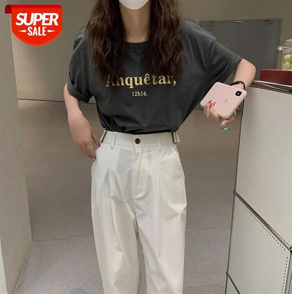 huang zheng letter printed round neck short-sleeved t-shirt female korean style loose simple casual xst21022 #av2e, Black;gray
huang zheng letter printed round neck short-sleeved t-shirt female korean style loose simple casual xst21022 #av2e, Black;gray