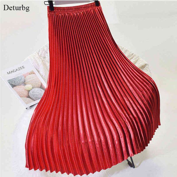 korean women fashion pleated satin long skirt female chic streetwear elastic high waist red skirts saia autumn winter sk245 211120, Black
korean women fashion pleated satin long skirt female chic streetwear elastic high waist red skirts saia autumn winter sk245 211120, Black