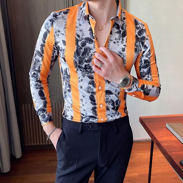 men's casual shirts autumn korean mens skinny tight design shirt fashion flowers printed long sleeve, White;black
men's casual shirts autumn korean mens skinny tight design shirt fashion flowers printed long sleeve, White;black