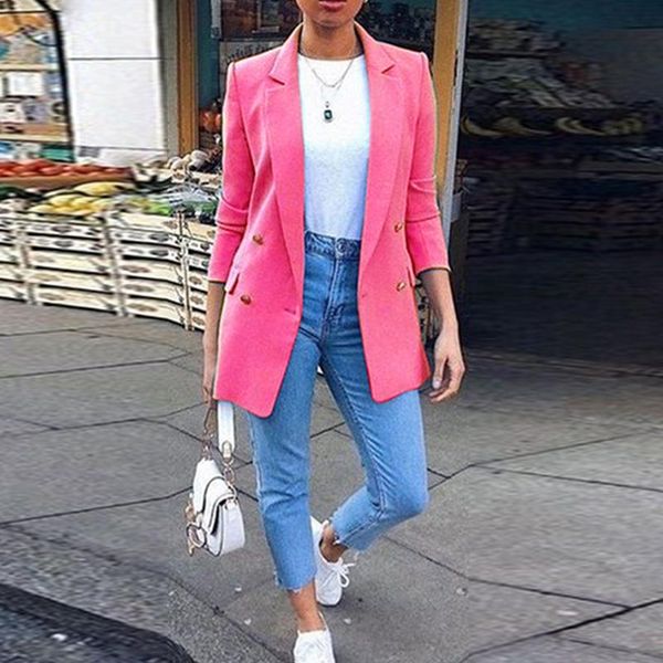 women's suits & blazers automne manches longues cardigan blazer manteau solide décontracté bureau femmes slim bouton vestes travail dam, White;black
women's suits & blazers automne manches longues cardigan blazer manteau solide décontracté bureau femmes slim bouton vestes travail dam, White;black