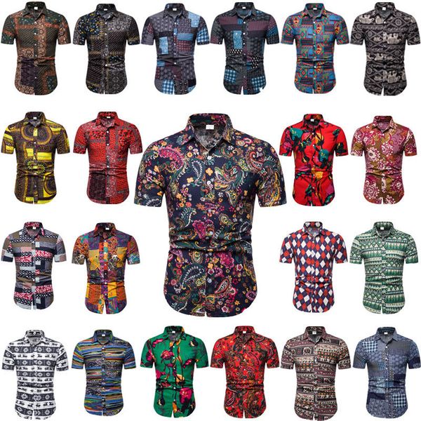 african style shirt mens summer short sleeve hawaii beach shirts for men floral print casual colorful cosy camisas -5xl 210524, White;black
african style shirt mens summer short sleeve hawaii beach shirts for men floral print casual colorful cosy camisas -5xl 210524, White;black