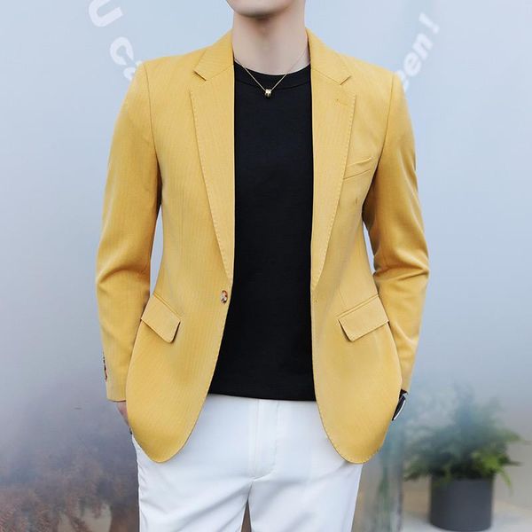 men's suit jacket formal coat is a one-button for stylish casual slim body suits & blazers, White;black
men's suit jacket formal coat is a one-button for stylish casual slim body suits & blazers, White;black