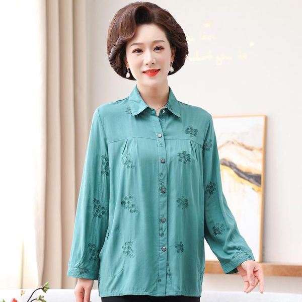 women's blouses & shirts summer women long sleeve solid vintage shirt embroidery loose turn down collar woman, White
women's blouses & shirts summer women long sleeve solid vintage shirt embroidery loose turn down collar woman, White