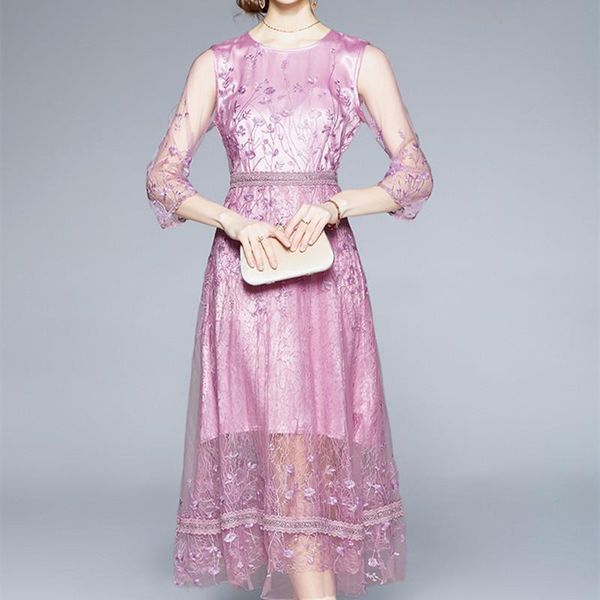 casual dresses 2021 autumn temperament round neck dress high-end short sleeve slim mesh lace flower embroidery party elegant midi vestidos, Black;gray
casual dresses 2021 autumn temperament round neck dress high-end short sleeve slim mesh lace flower embroidery party elegant midi vestidos, Black;gray