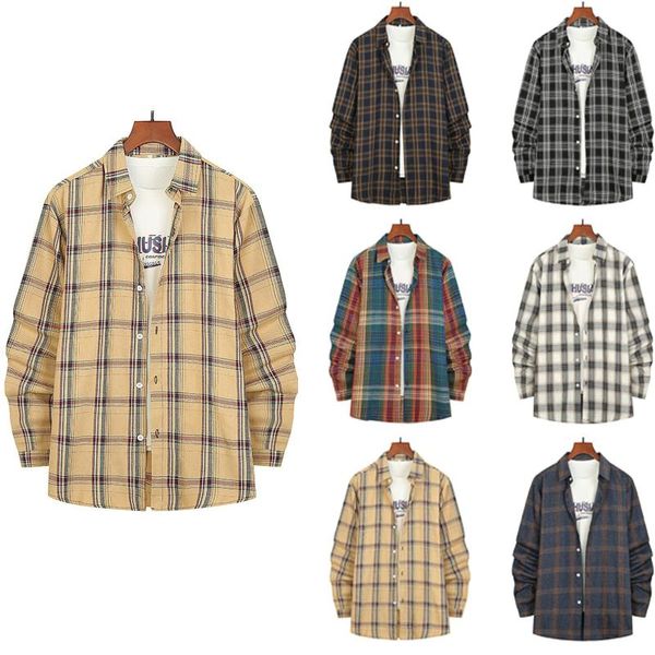 men's jackets fashion casual plaid printed turn-down collar coat long-sleeved single-breasted shirt jacket outwear chaquetas hombre#g3, Black;brown
men's jackets fashion casual plaid printed turn-down collar coat long-sleeved single-breasted shirt jacket outwear chaquetas hombre#g3, Black;brown