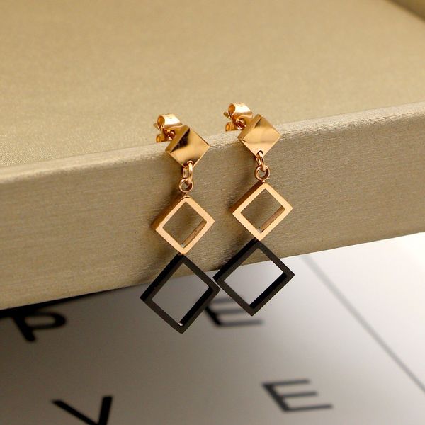 e3-302a korean three diamond square rose gold black box temperament titanium steel colored earrings, Golden
e3-302a korean three diamond square rose gold black box temperament titanium steel colored earrings, Golden