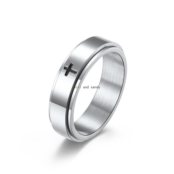 anti anxiety rotatable jesus cross ring band finger stainless steel decompression rings for women men hiphop fashion jewelry will and sandy, Silver
anti anxiety rotatable jesus cross ring band finger stainless steel decompression rings for women men hiphop fashion jewelry will and sandy, Silver