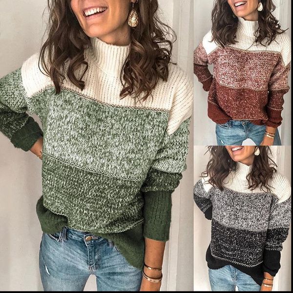 style women sweaters autumn winter sweater for womens casual mixed color blouse striped thicken knitted warm, White;black
style women sweaters autumn winter sweater for womens casual mixed color blouse striped thicken knitted warm, White;black