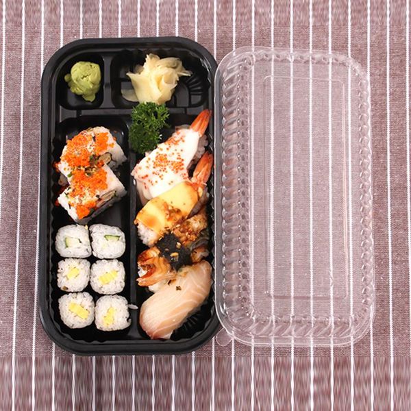 double row split black sushi box takeaway packaging disposable sashimi take out containers
double row split black sushi box takeaway packaging disposable sashimi take out containers