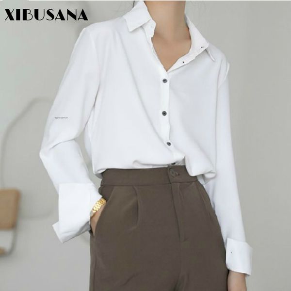 women solid blouse shirts spring autumn female long sleeve bottoming shirt office lady single-breasted mujer blusas 210423, White
women solid blouse shirts spring autumn female long sleeve bottoming shirt office lady single-breasted mujer blusas 210423, White