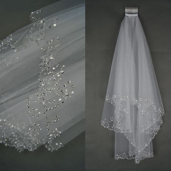bridal veils crystal beaded wedding tulle two layer veil elegant accessories party with comb, Black
bridal veils crystal beaded wedding tulle two layer veil elegant accessories party with comb, Black