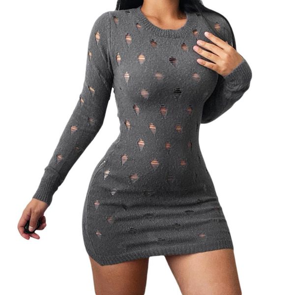 casual dresses autumn women ripped knitted dress ladies female solid color long sleeve o-neck knit hollow party club mini slim hip, Black;gray
casual dresses autumn women ripped knitted dress ladies female solid color long sleeve o-neck knit hollow party club mini slim hip, Black;gray