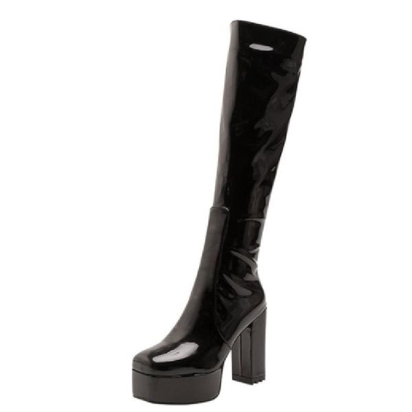 boots women's autumn and winter fashion square heel toe british style zipper high heels thigh plus size 34-43, Black
boots women's autumn and winter fashion square heel toe british style zipper high heels thigh plus size 34-43, Black