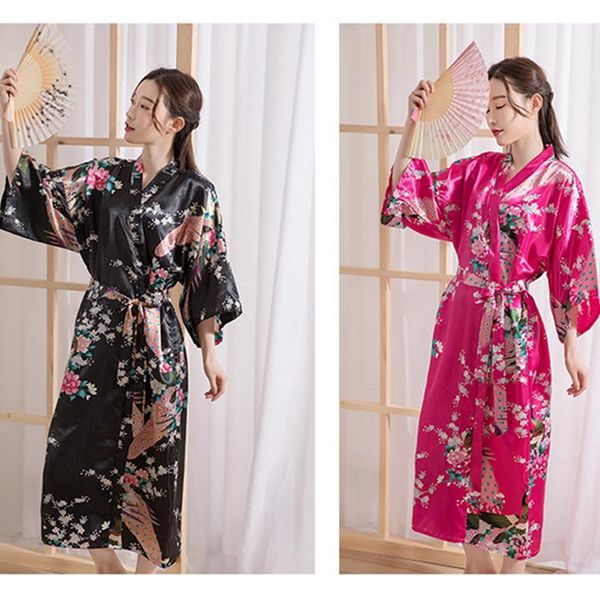 women's sleepwear ladies nightgown cardigan bathrobe summer long peacock print kimono bridesmaid wedding robes, Black;red
women's sleepwear ladies nightgown cardigan bathrobe summer long peacock print kimono bridesmaid wedding robes, Black;red