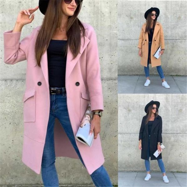 women's wool & blends winter womens coats solid lapel neck long sleeve jacket for casual cardigan female outerwear, Black
women's wool & blends winter womens coats solid lapel neck long sleeve jacket for casual cardigan female outerwear, Black