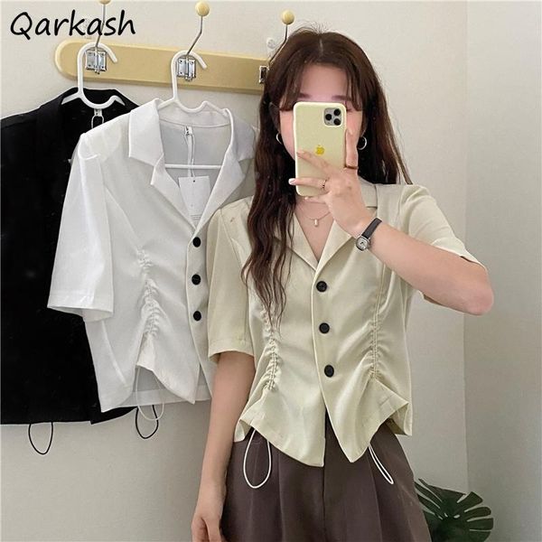 women's suits & blazers slimming short sleeve women shirring design fashion korean style chic all-match office lady streetwear summer c, White;black
women's suits & blazers slimming short sleeve women shirring design fashion korean style chic all-match office lady streetwear summer c, White;black