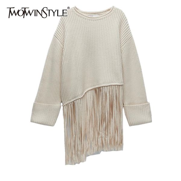 casual patchwork tassel sweater for women o neck long sleeve high street loose knitted female fashion 210524, White;black
casual patchwork tassel sweater for women o neck long sleeve high street loose knitted female fashion 210524, White;black