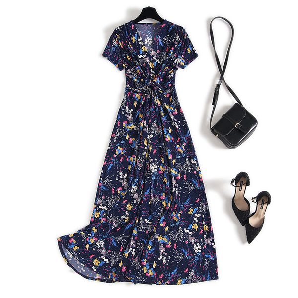 casual dresses summer short sleeve v neck blue floral print draped mid-calf dress elegant mhl171621 6ncg, Black;gray
casual dresses summer short sleeve v neck blue floral print draped mid-calf dress elegant mhl171621 6ncg, Black;gray