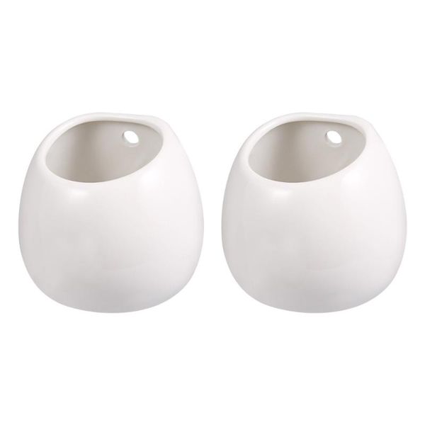 2pcs hanging planter outdoor round pots wall plant containers whiteware ceramic succulent flower pot vase without planters &
2pcs hanging planter outdoor round pots wall plant containers whiteware ceramic succulent flower pot vase without planters &