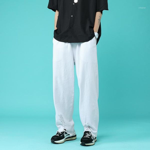 men's jeans elastic waist ripped fashion casual wide-leg men streetwear loose hip-hop hole straight denim trousers mens, Blue
men's jeans elastic waist ripped fashion casual wide-leg men streetwear loose hip-hop hole straight denim trousers mens, Blue