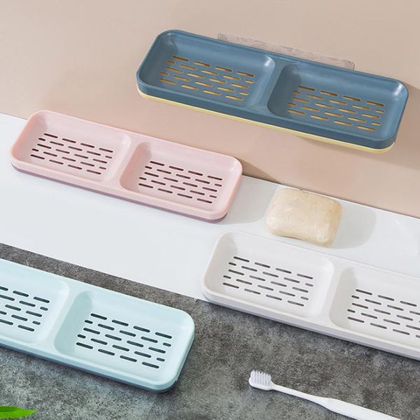 bathroom storage & organization punch-double-layer drain square plastic soap box wall-mounted double grid holder household shelf
bathroom storage & organization punch-double-layer drain square plastic soap box wall-mounted double grid holder household shelf