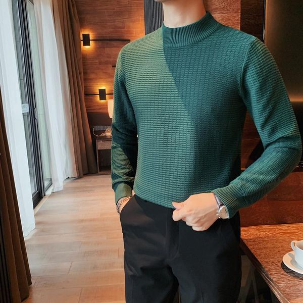 men's sweaters autumn winter casual mock neck sweater long sleeve solid color knitted pullovers thick warm slim knit men clothing, White;black
men's sweaters autumn winter casual mock neck sweater long sleeve solid color knitted pullovers thick warm slim knit men clothing, White;black